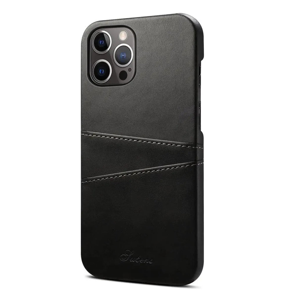 Leather Dual Card Holder iPhone Case