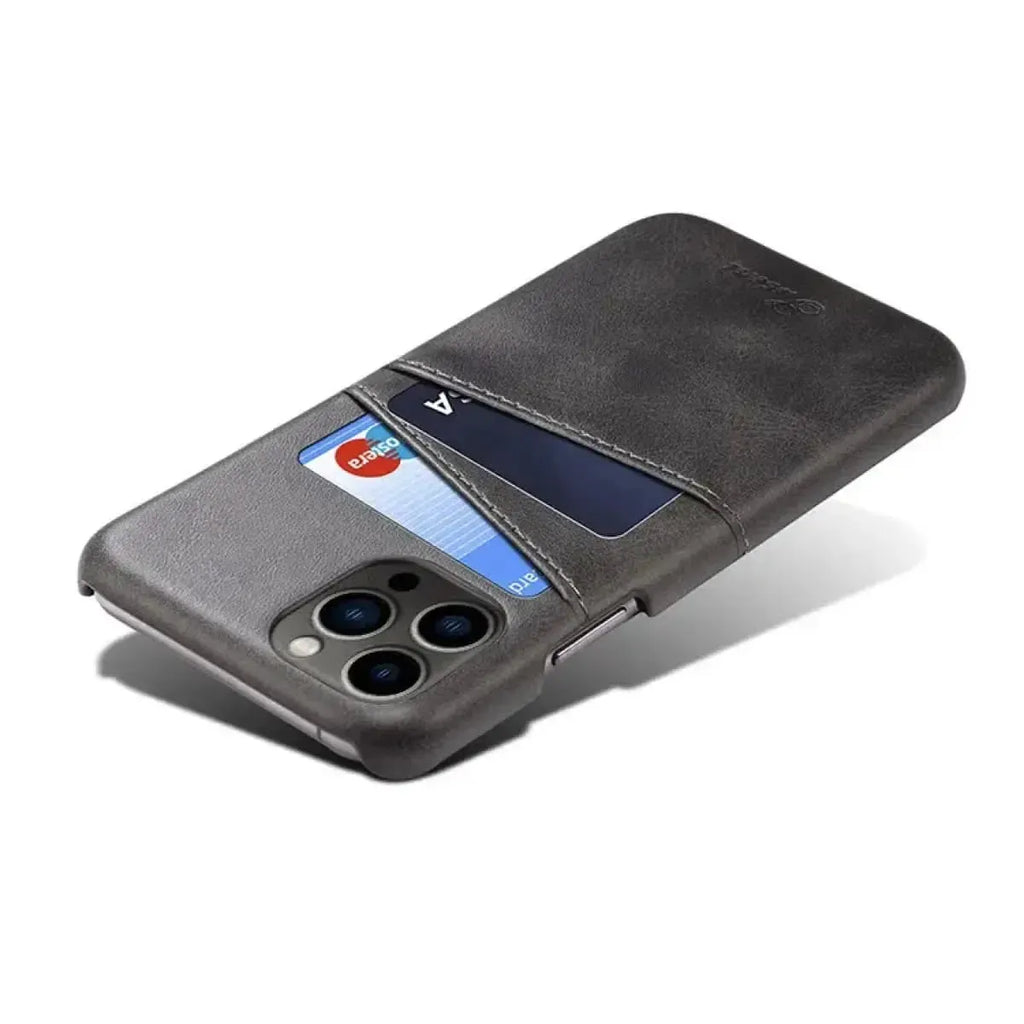 Leather Dual Card Holder iPhone Case