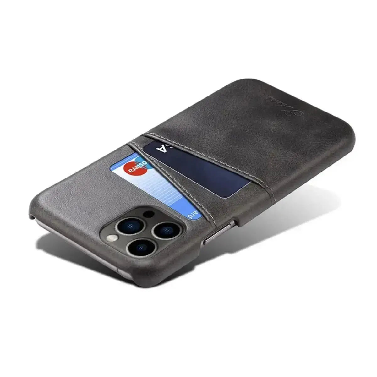 Leather Dual Card Holder iPhone Case