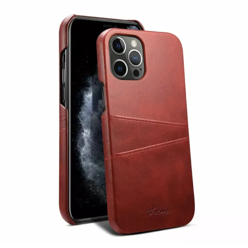 Leather Dual Card Holder iPhone Case