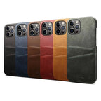 Leather Dual Card Holder iPhone Case