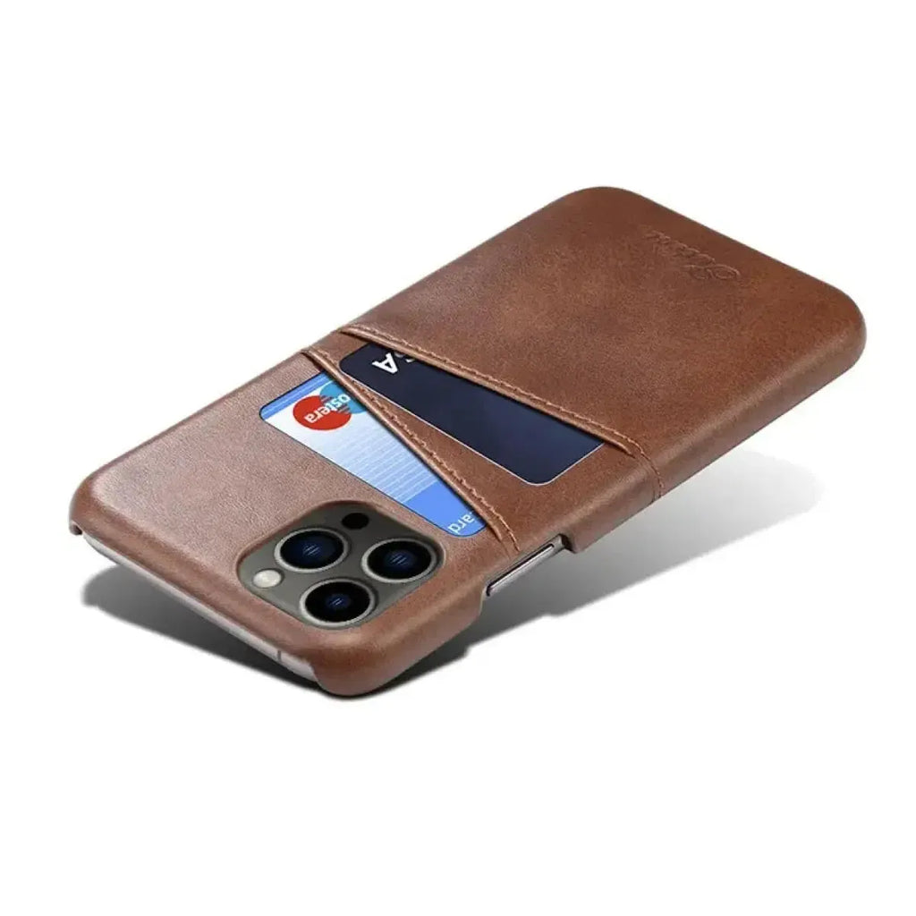 Leather Dual Card Holder iPhone Case