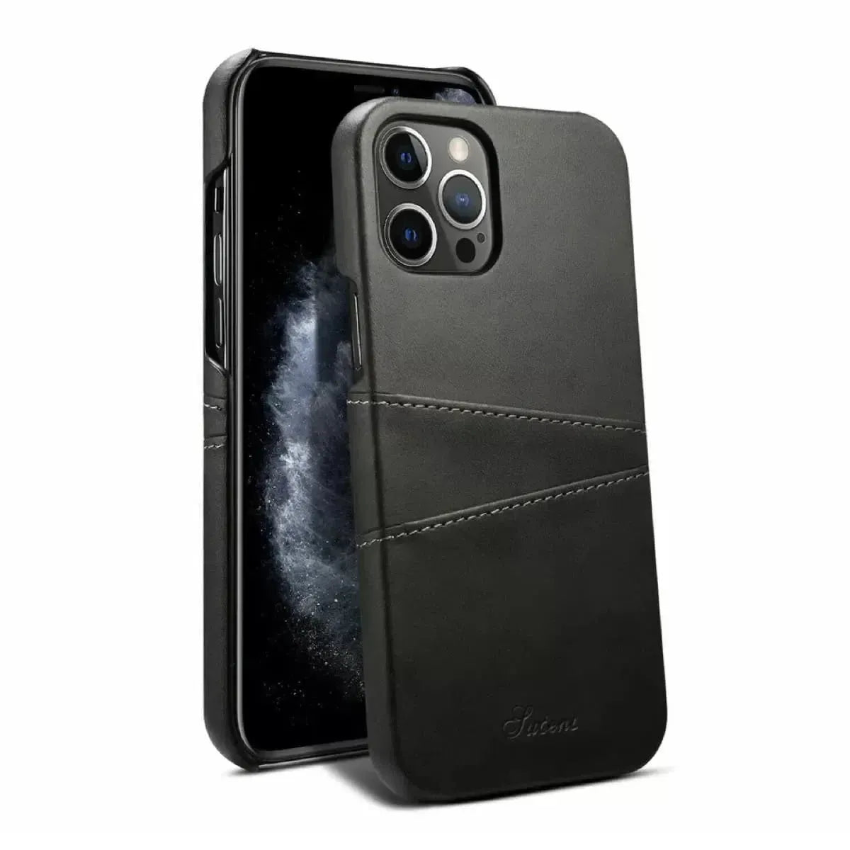 Leather Dual Card Holder iPhone Case