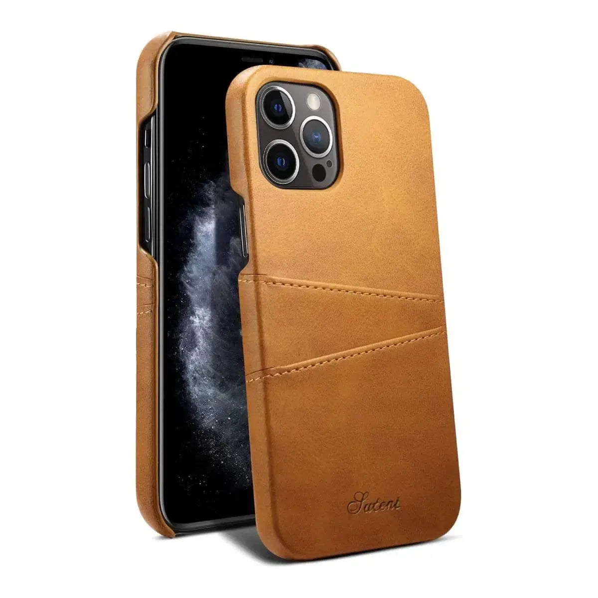 Leather Dual Card Holder iPhone Case