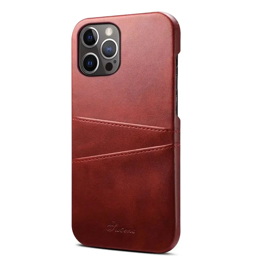 Leather Dual Card Holder iPhone Case