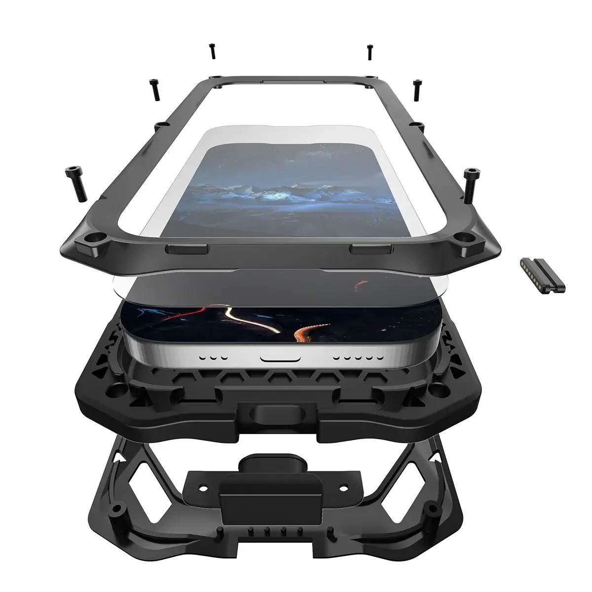 Heavy Duty Metal iPhone Case with Screen Protector