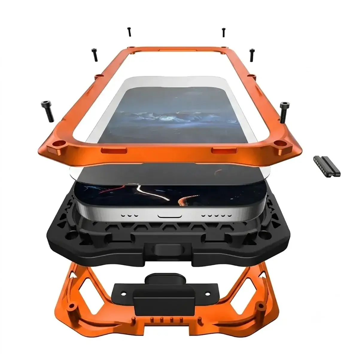 Heavy Duty Metal iPhone Case with Screen Protector