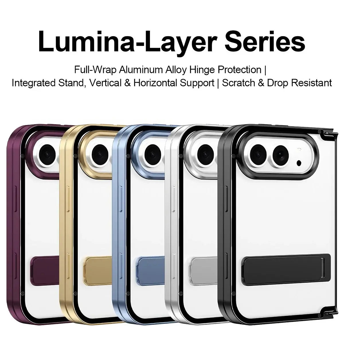 Clear Foldable iPhone Duo Case with Built In Kickstand