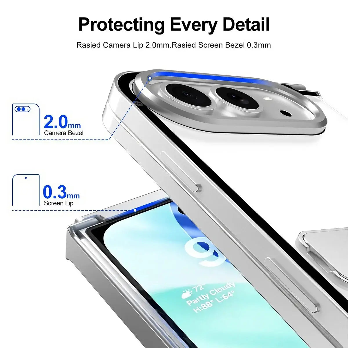Clear Foldable iPhone Duo Case with Built In Kickstand