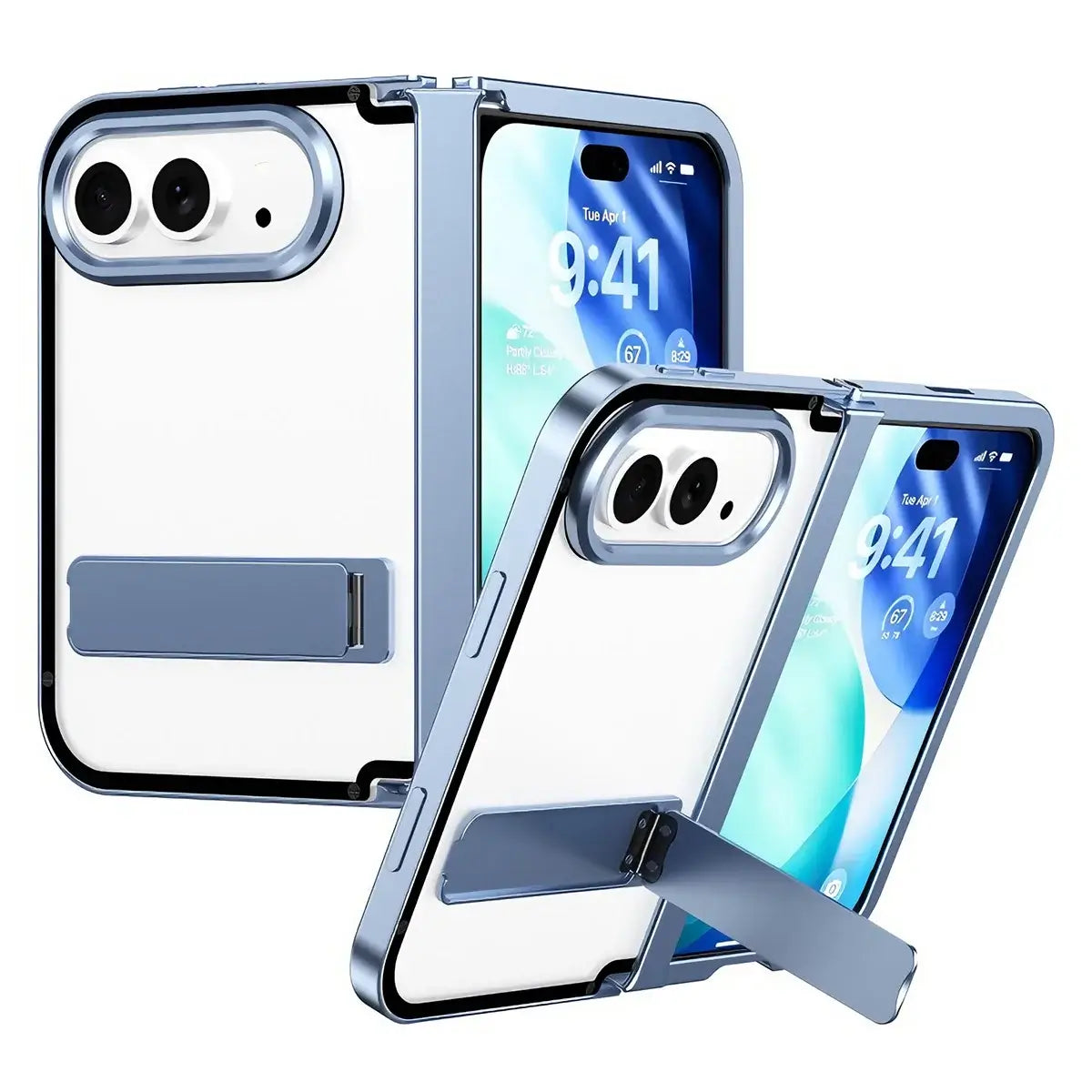 Clear Foldable iPhone Duo Case with Built In Kickstand