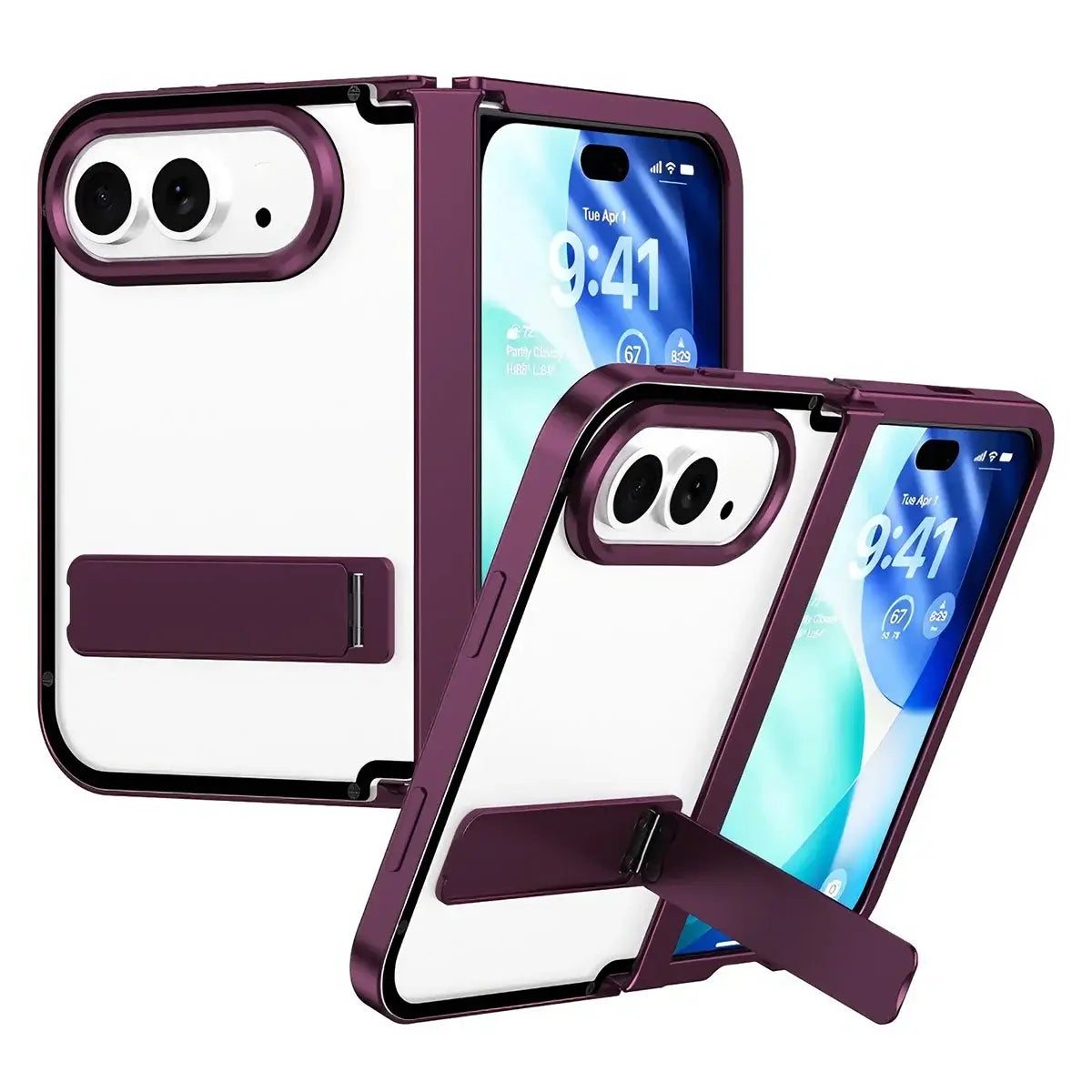 Clear Foldable iPhone Duo Case with Built In Kickstand