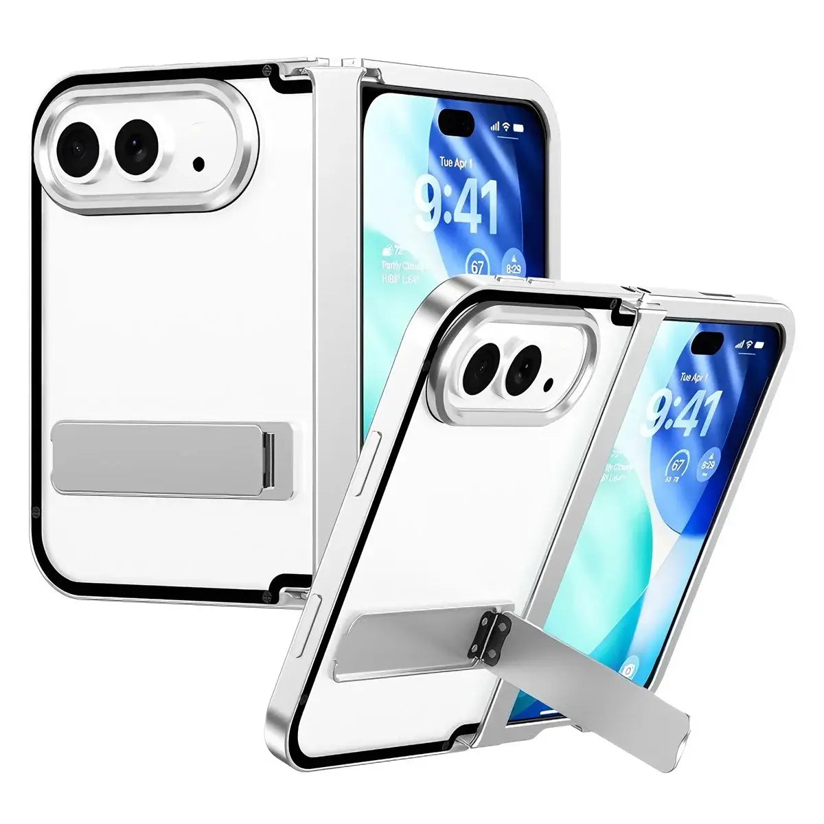 Clear Foldable iPhone Duo Case with Built In Kickstand