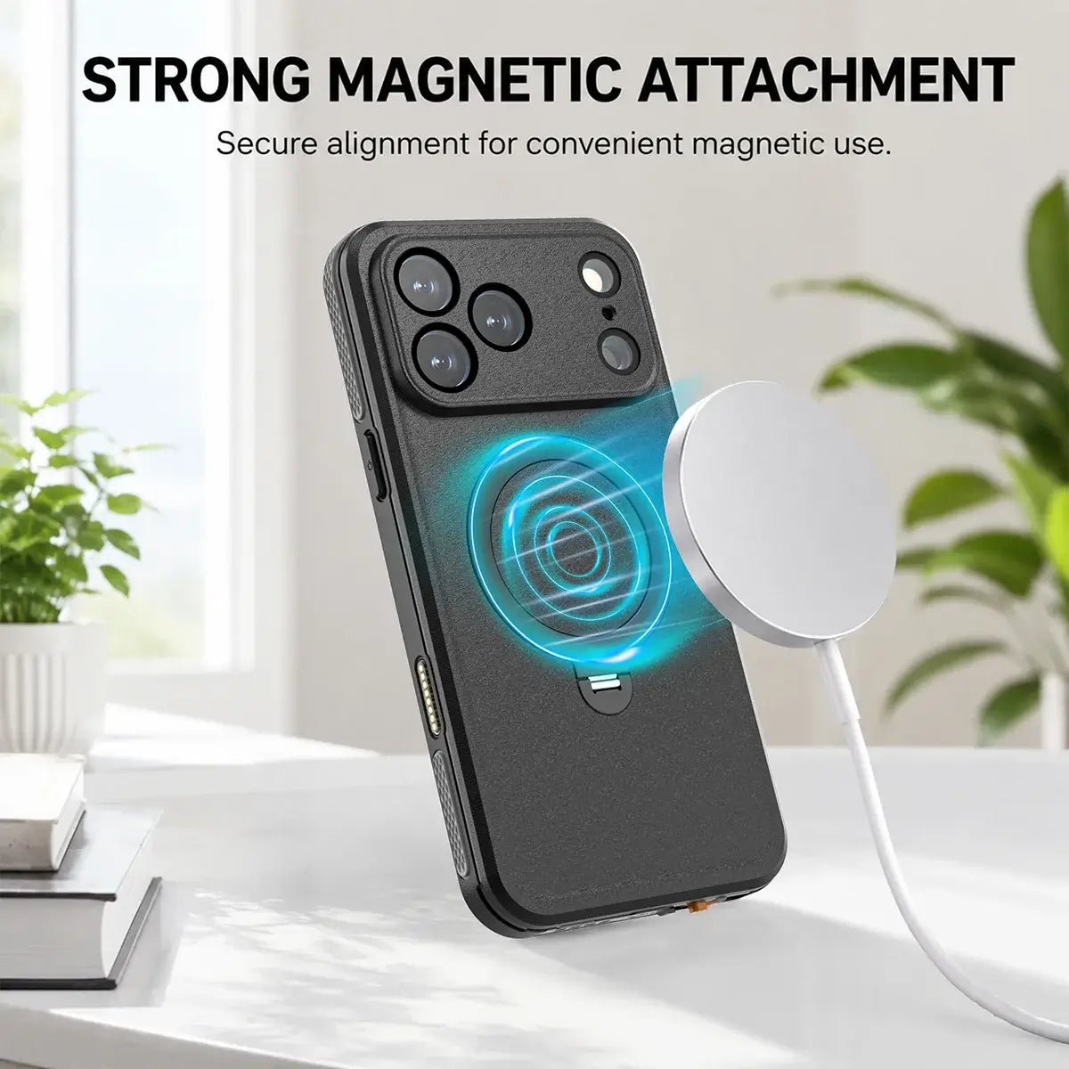 Waterproof MagSafe iPhone Case with Ring Stand