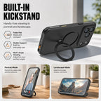 Waterproof MagSafe iPhone Case with Ring Stand