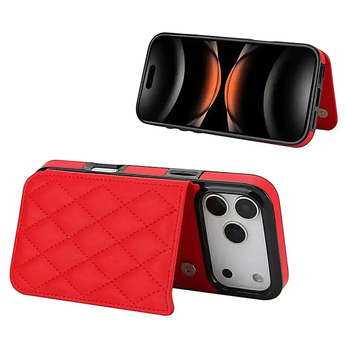 Quilted Wallet iPhone Case with Card Holder