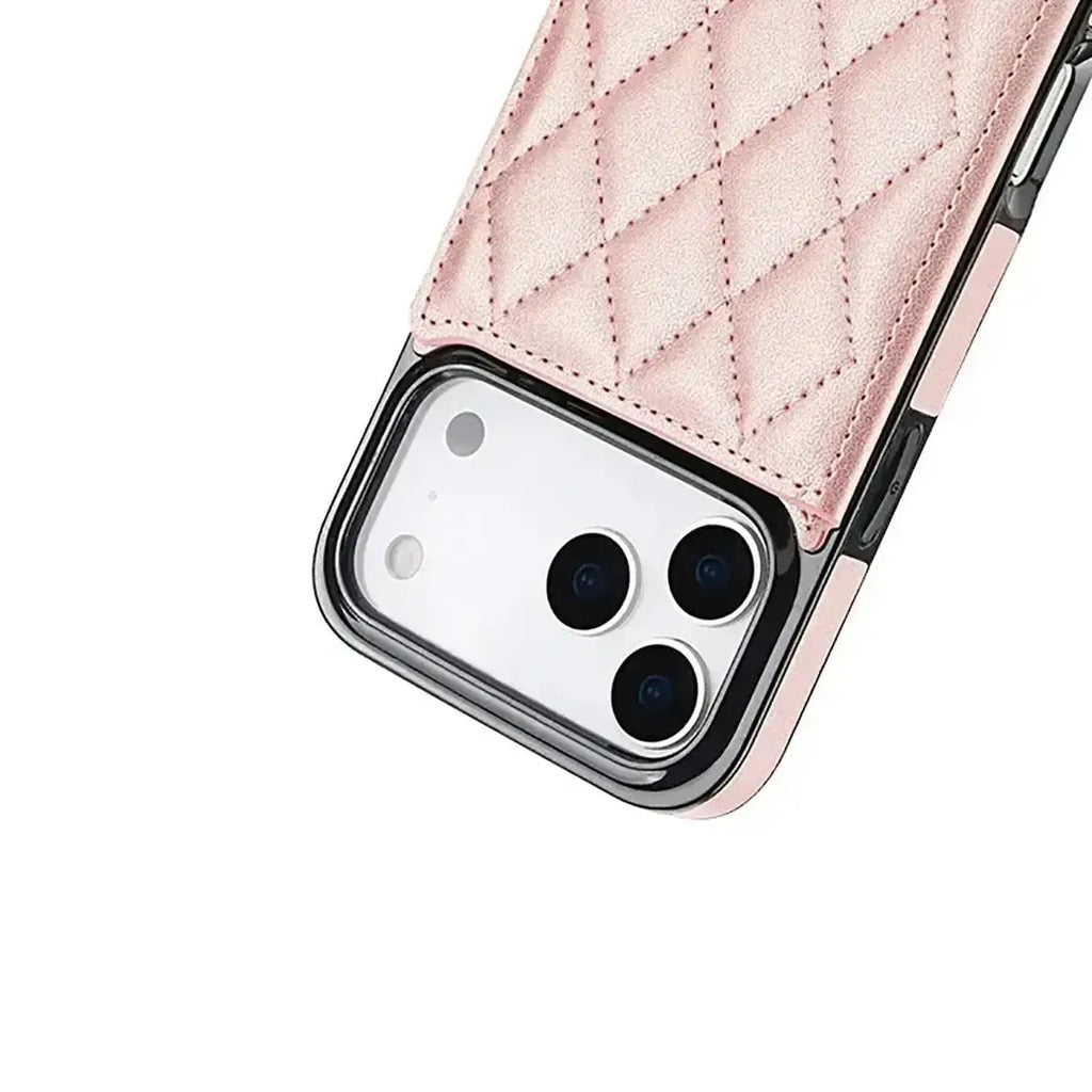 Quilted Wallet iPhone Case with Card Holder