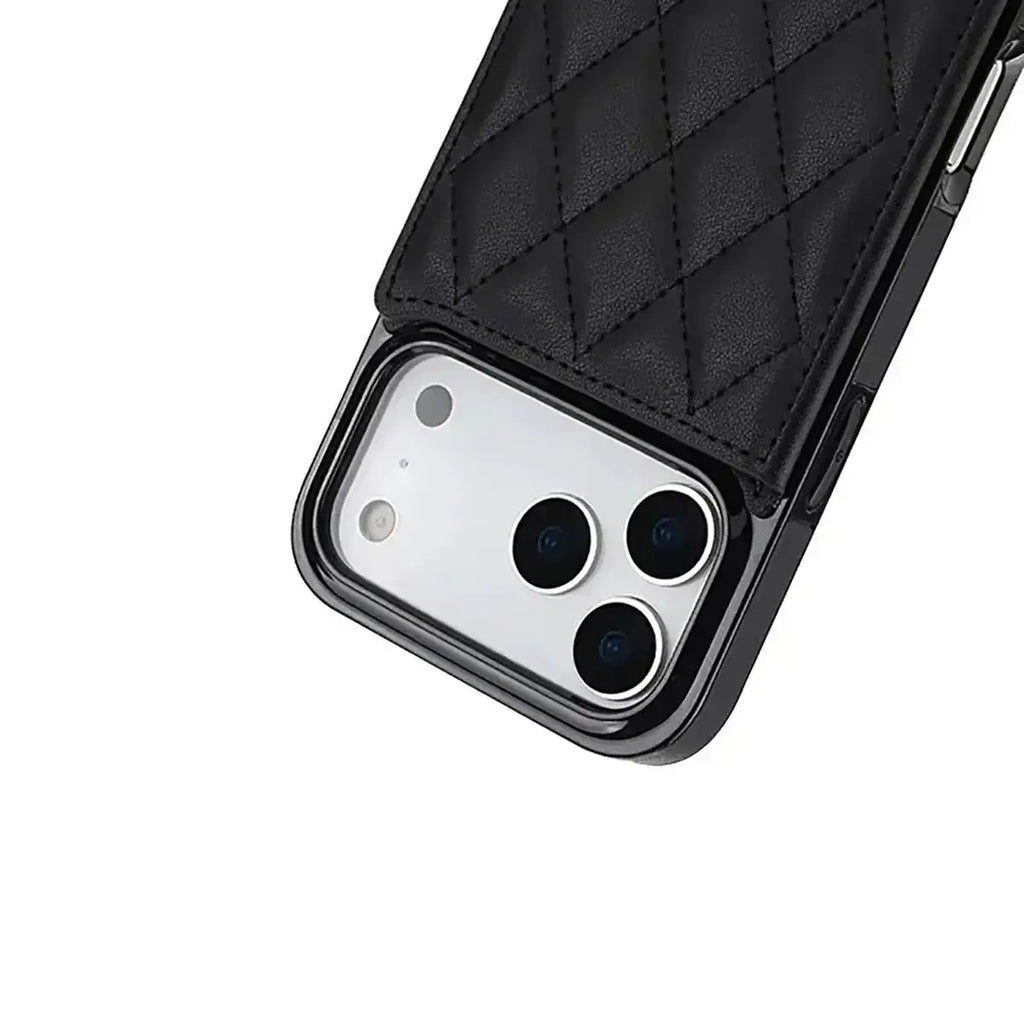 Quilted Wallet iPhone Case with Card Holder