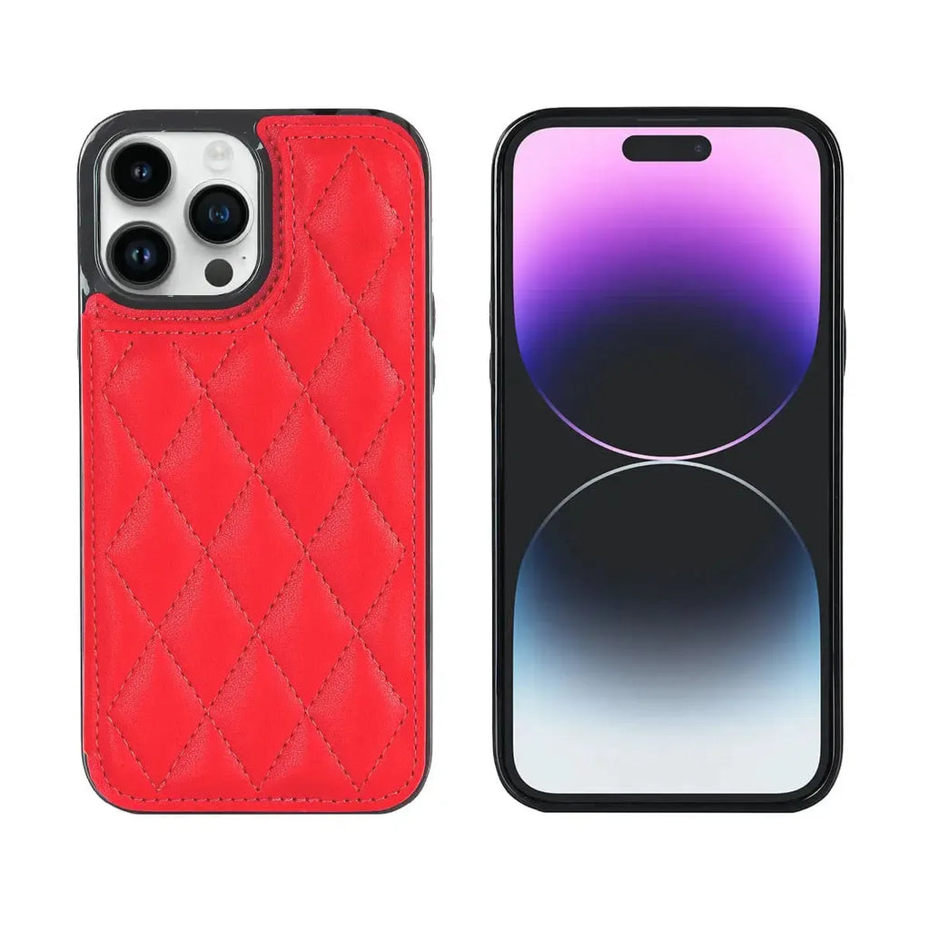 Quilted Wallet iPhone Case with Card Holder