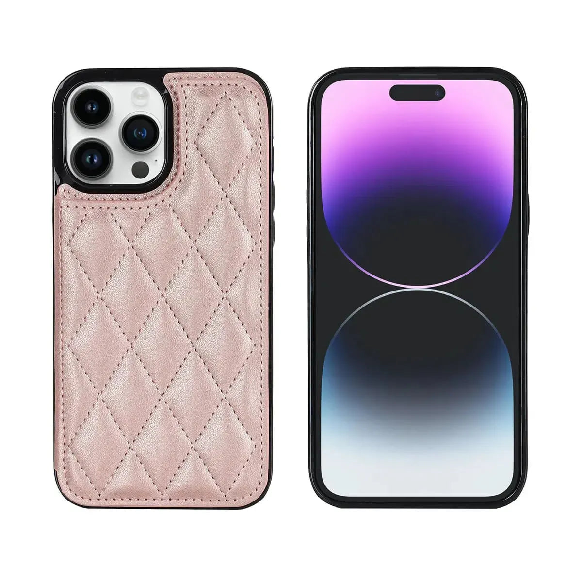 Quilted Wallet iPhone Case with Card Holder