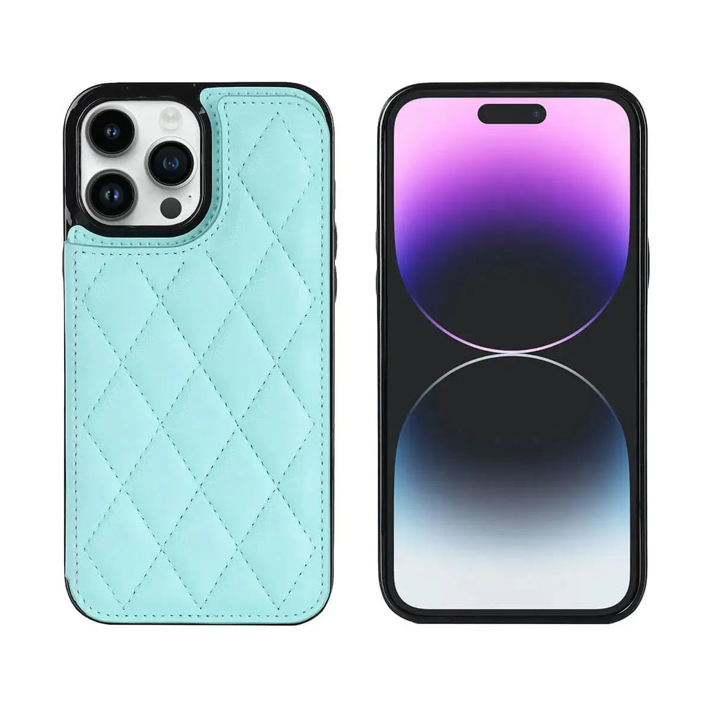 Quilted Wallet iPhone Case with Card Holder