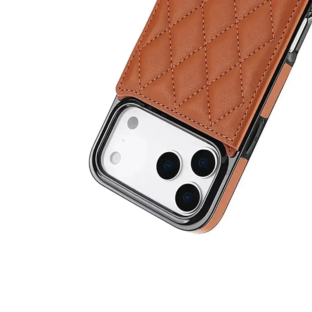Quilted Wallet iPhone Case with Card Holder