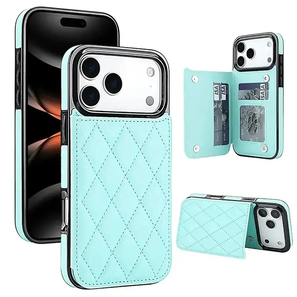 Quilted Wallet iPhone Case with Card Holder