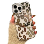 Leopard Print Clear MagSafe iPhone Case