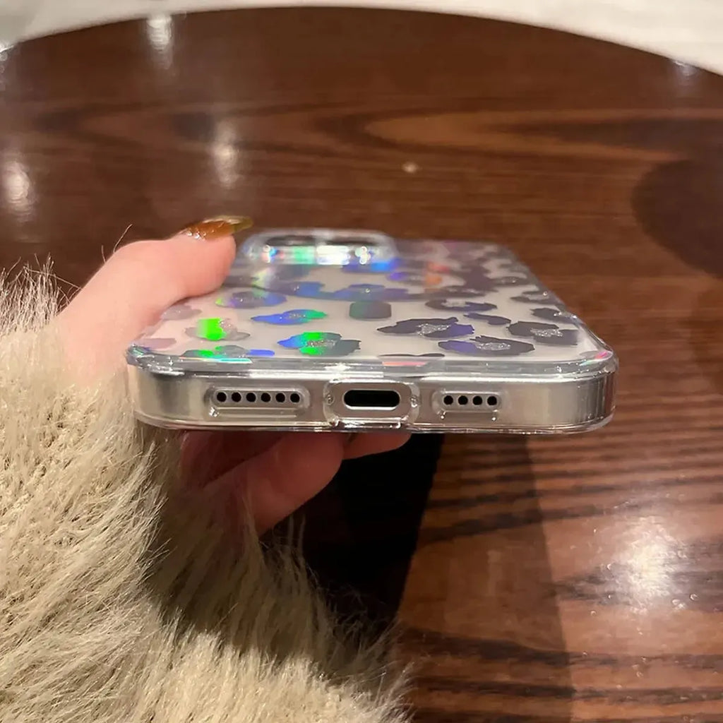 Leopard Print Clear MagSafe iPhone Case
