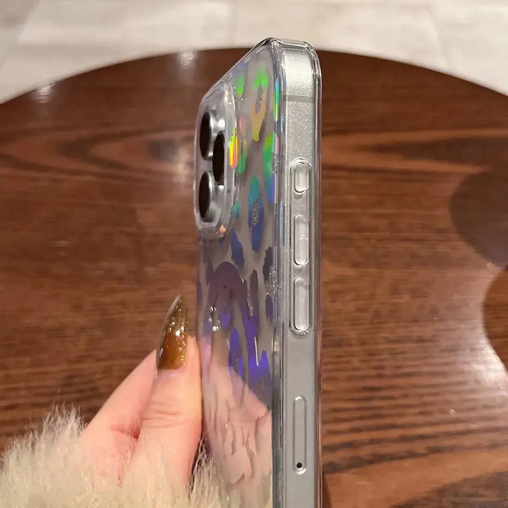 Leopard Print Clear MagSafe iPhone Case