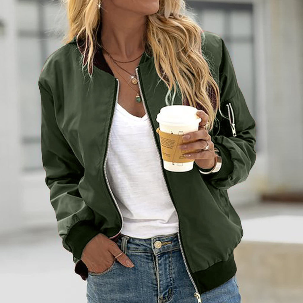 Bianca Lightweight Zip Up Bomber Jacket_8