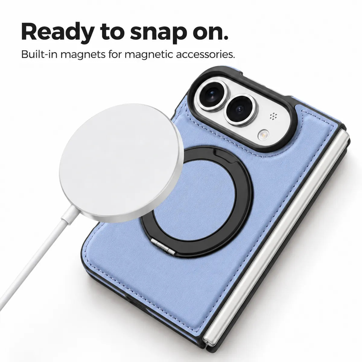 Leather iPhone Duo Case with Ring Kickstand