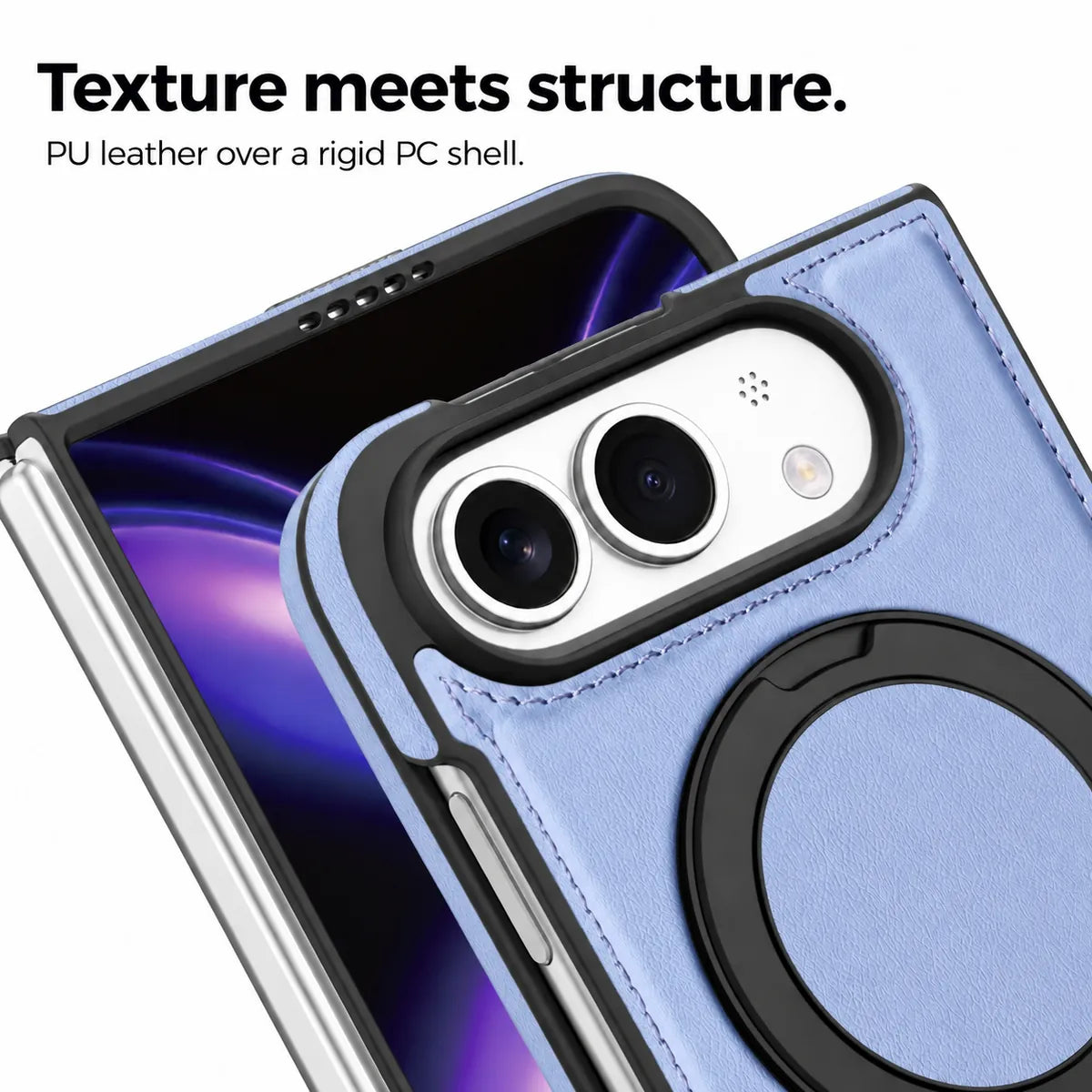 Leather iPhone Duo Case with Ring Kickstand