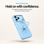Leather Phone Case with Folding Ring Stand