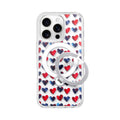 Heart Pattern MagSafe iPhone Case with Ring Stand