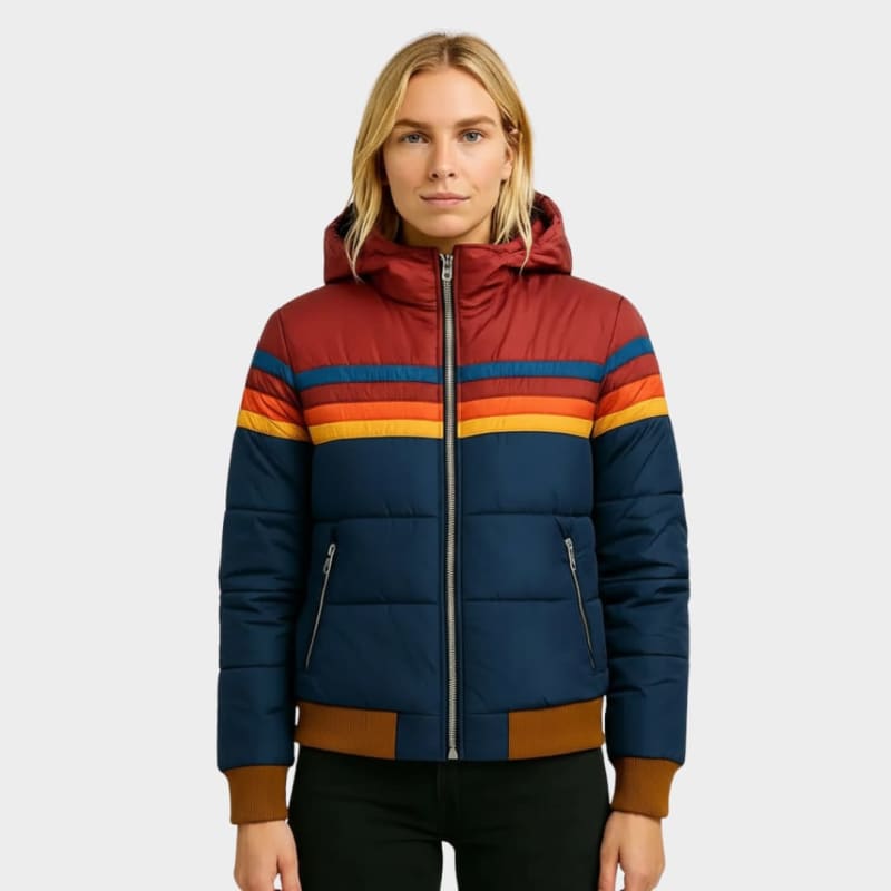 Yuna Striped Hooded Puffer Jacket_1