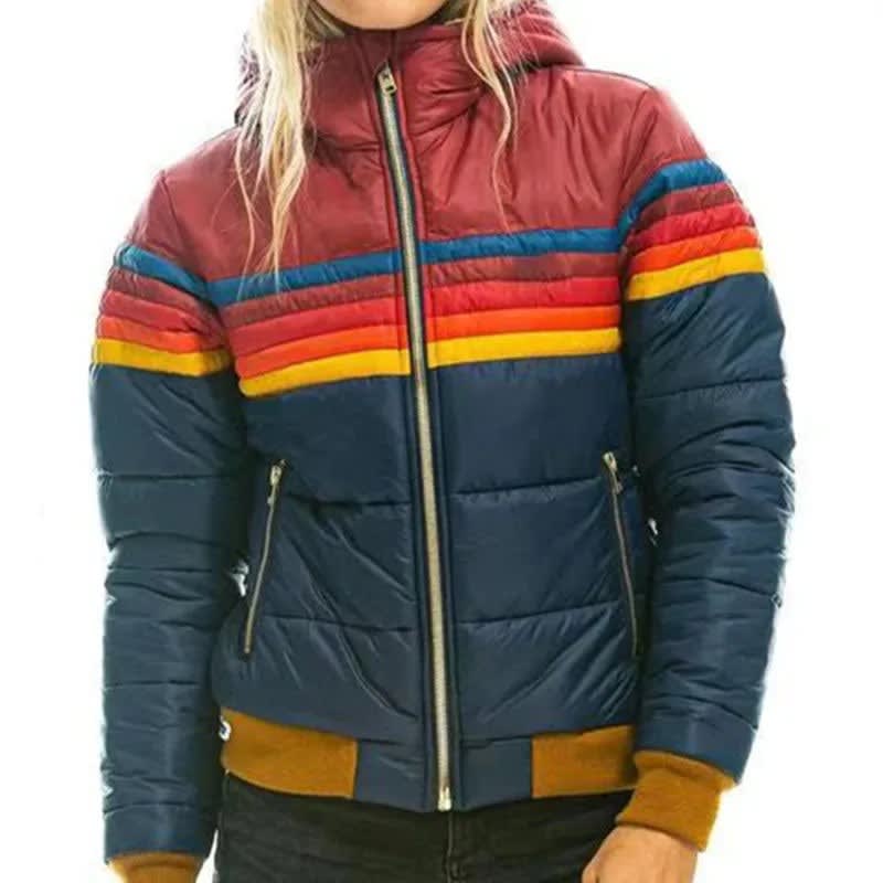 Yuna Striped Hooded Puffer Jacket_2