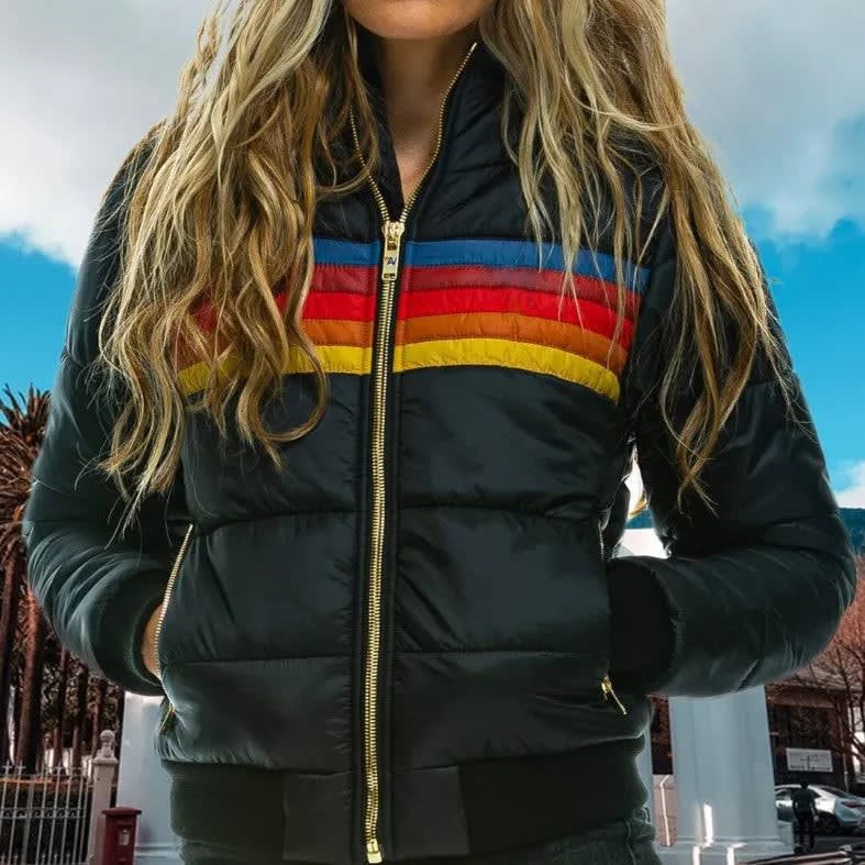 Yuna Striped Hooded Puffer Jacket_5