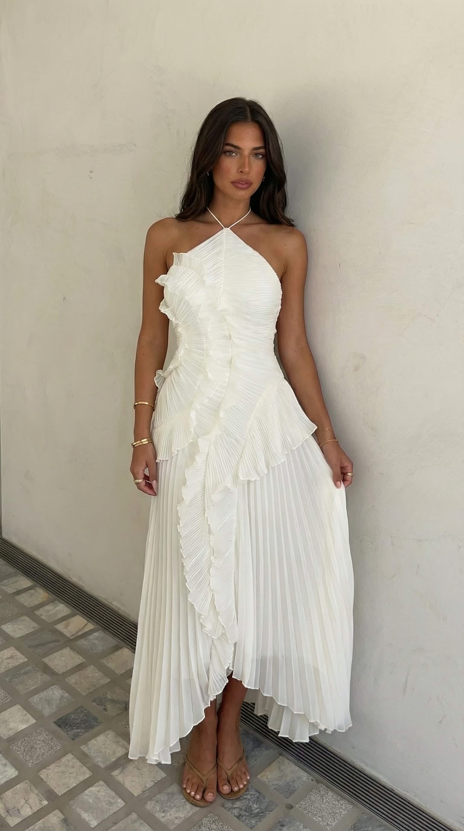 Hedda Halter Neck Pleated Maxi Dress_11