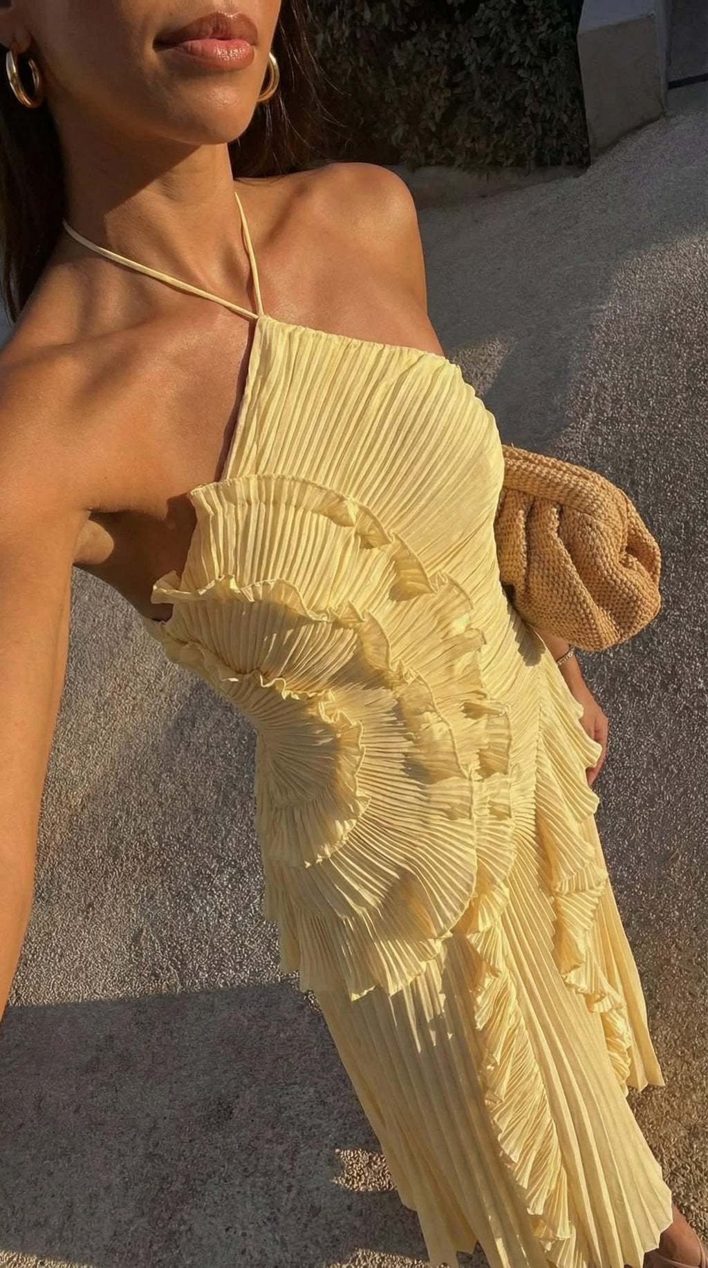 Hedda Halter Neck Pleated Maxi Dress_3