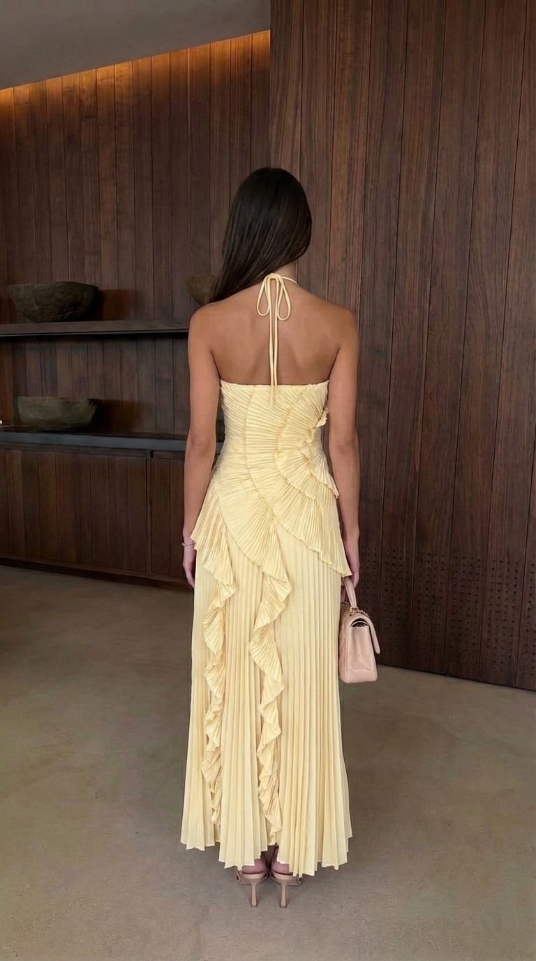 Hedda Halter Neck Pleated Maxi Dress_5