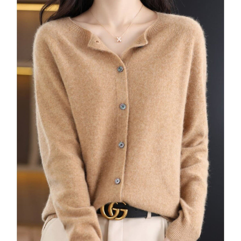 Embla Merino Wool Button Front Cardigan_11