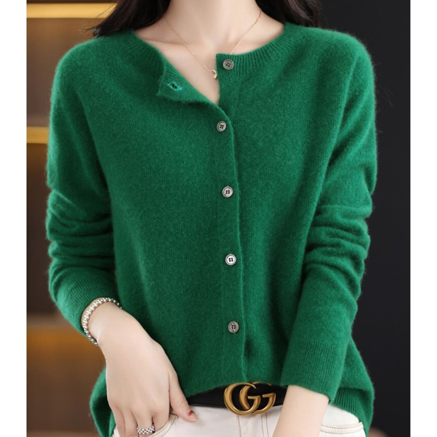 Embla Merino Wool Button Front Cardigan_12