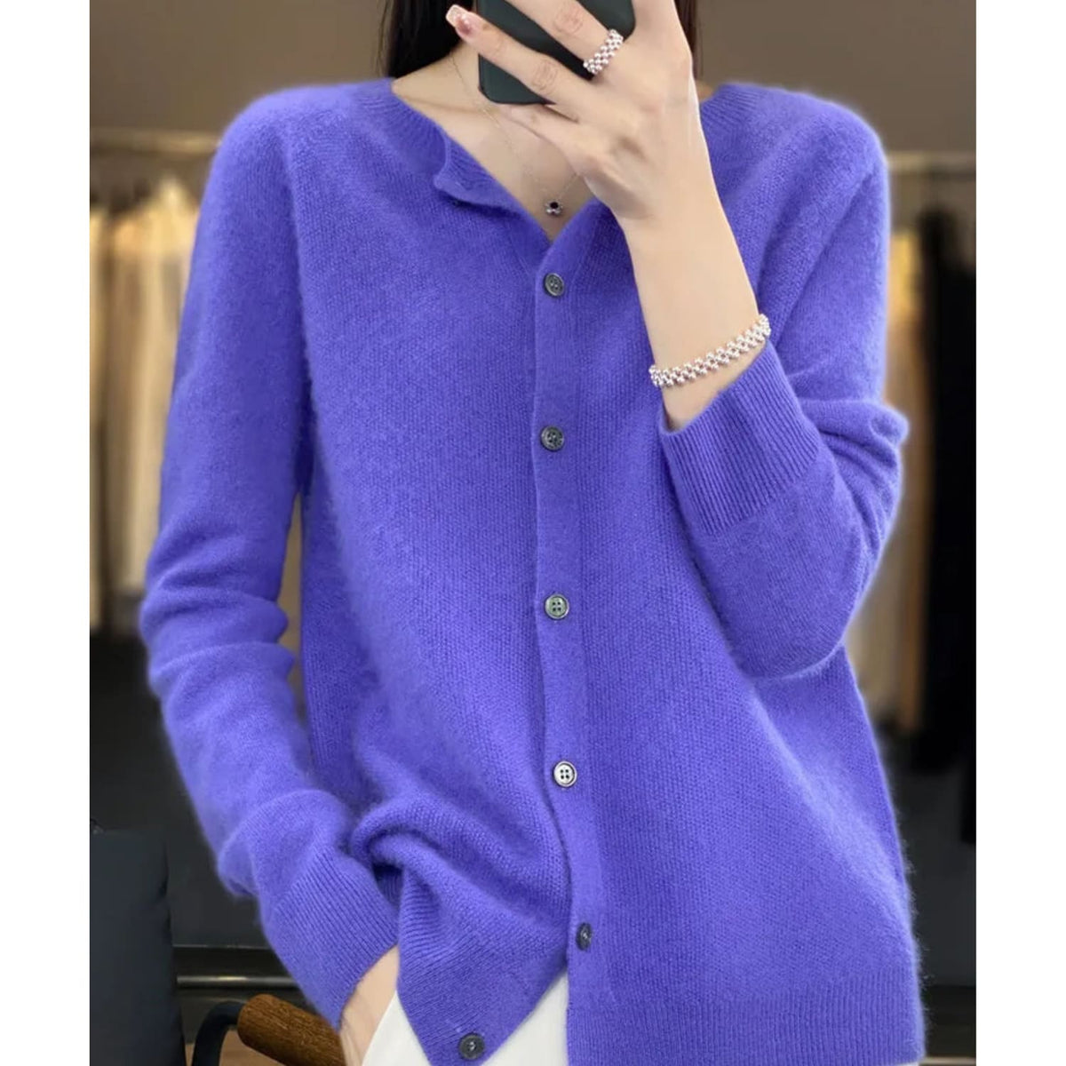 Embla Merino Wool Button Front Cardigan_3