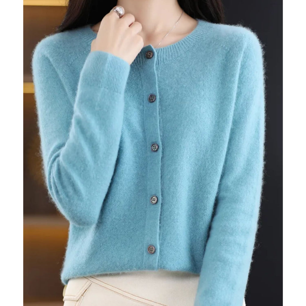Embla Merino Wool Button Front Cardigan_4