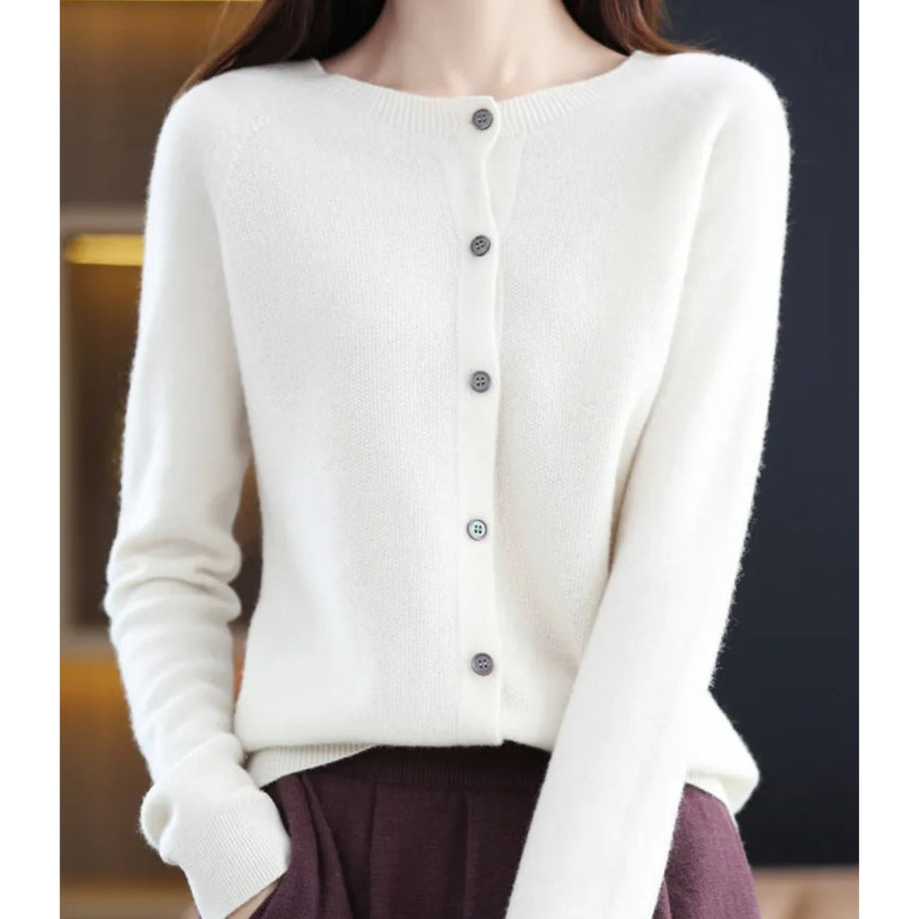 Embla Merino Wool Button Front Cardigan_5