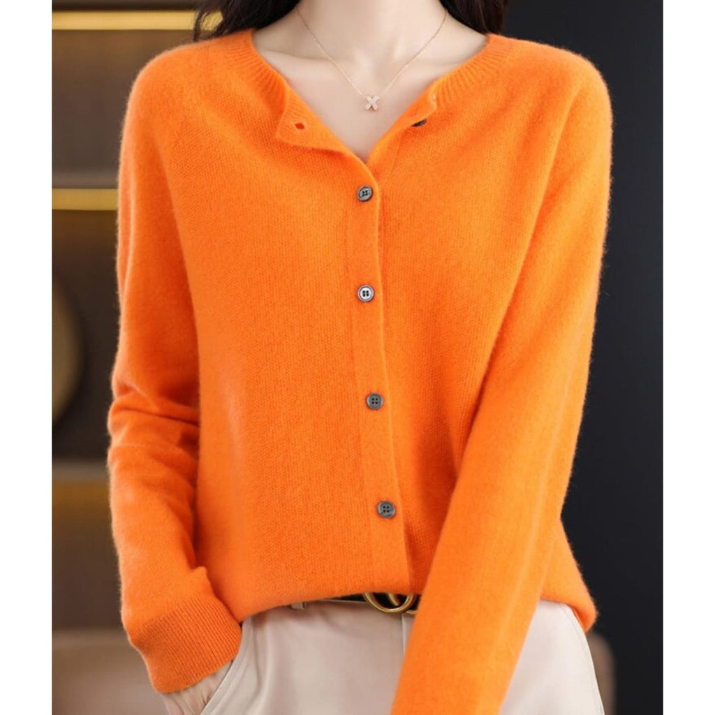 Embla Merino Wool Button Front Cardigan_8