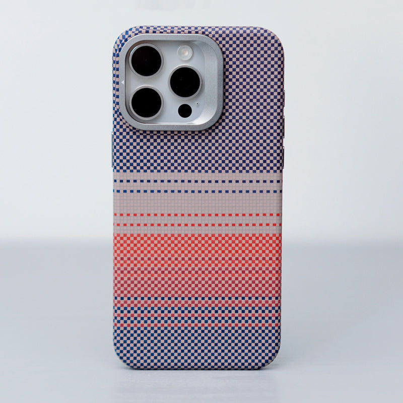 Pixel Checkered Weave iPhone Case