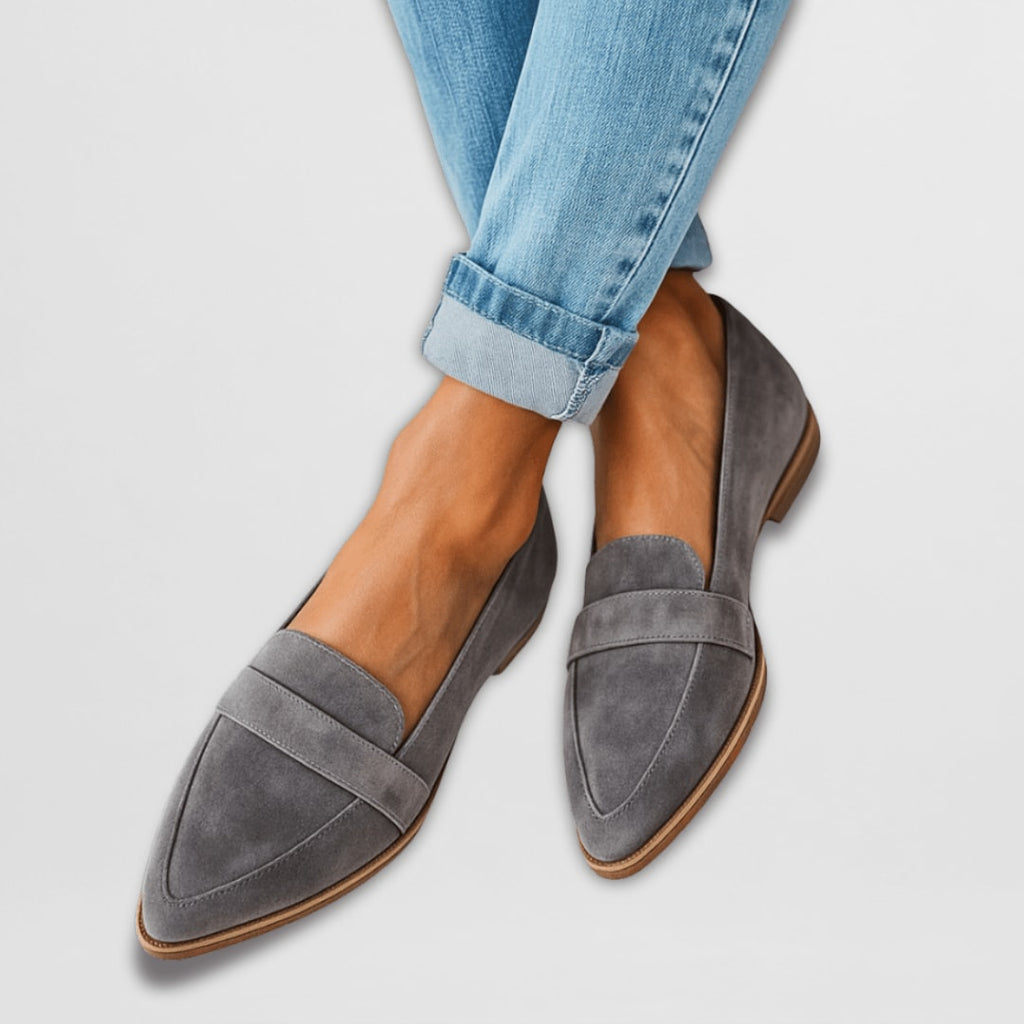 Lene Pointed Toe Suede Loafers_2