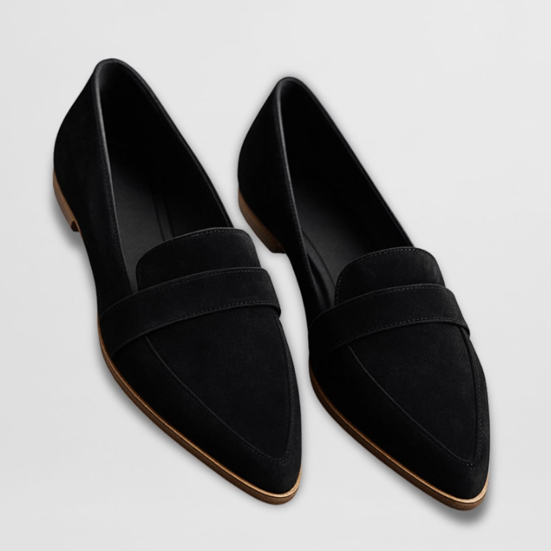 Lene Pointed Toe Suede Loafers_3
