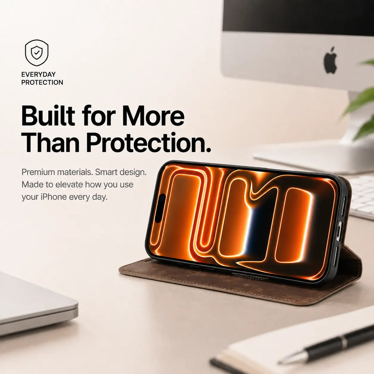 Leather MagSafe Flip Phone Case